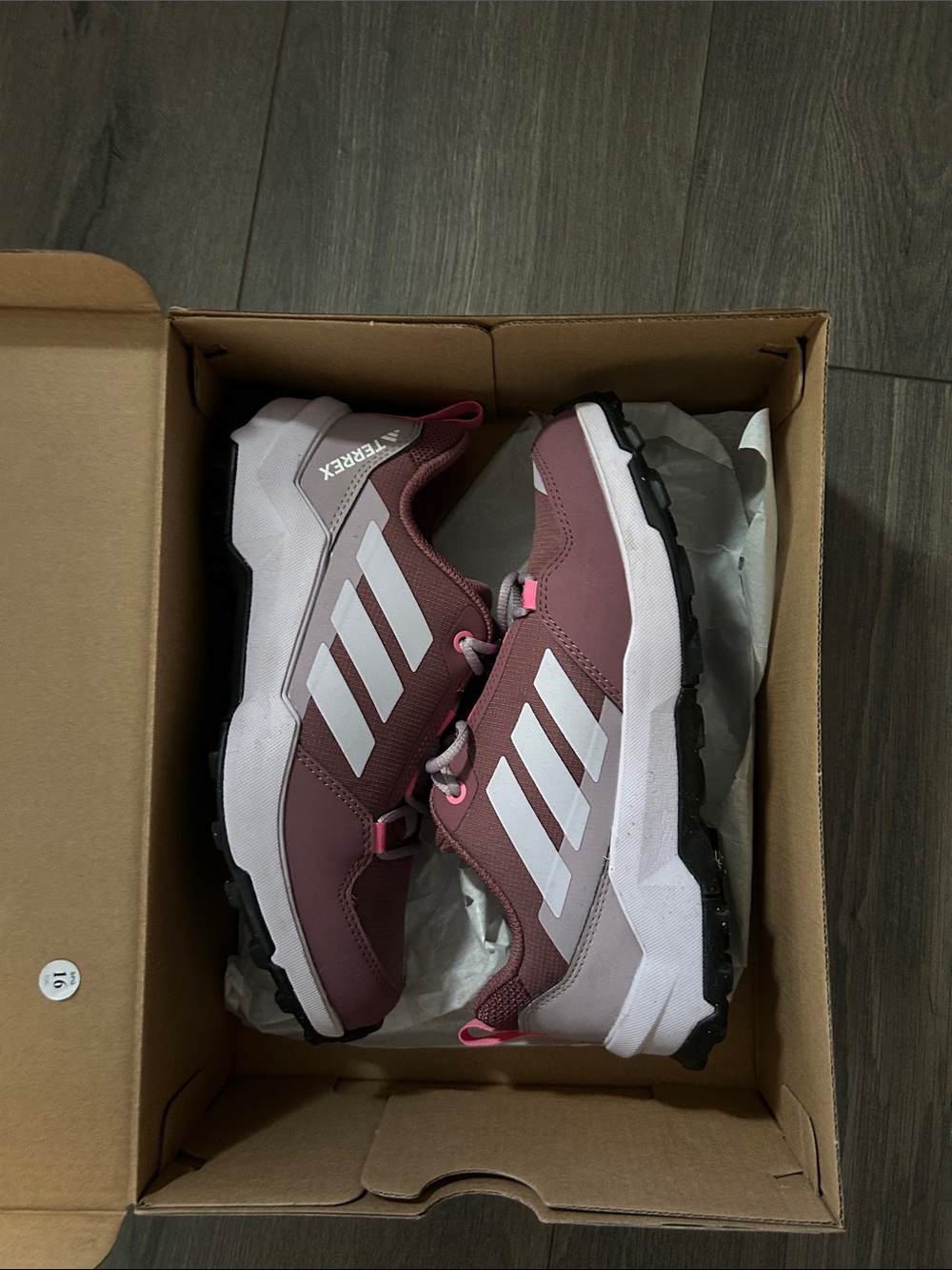 adidas girl’s Trail Sneakers in Burgundy and Light Pink